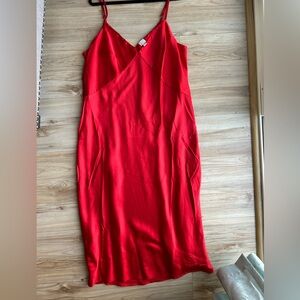 NWOT Satin Red Dress